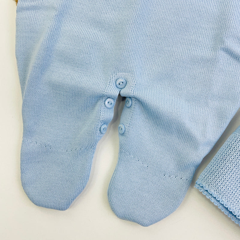 Saida De Maternidade Macacão Sanches Baby Trança Em Tricot 5 Peças
