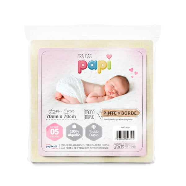Fralda Luxo Pinte E Borde Com 5 Unidade Papi