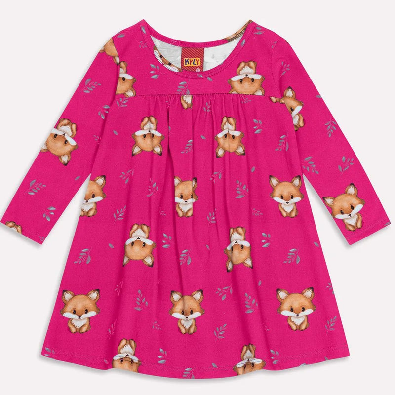 Vestido Manga Longa Kyly Raposas