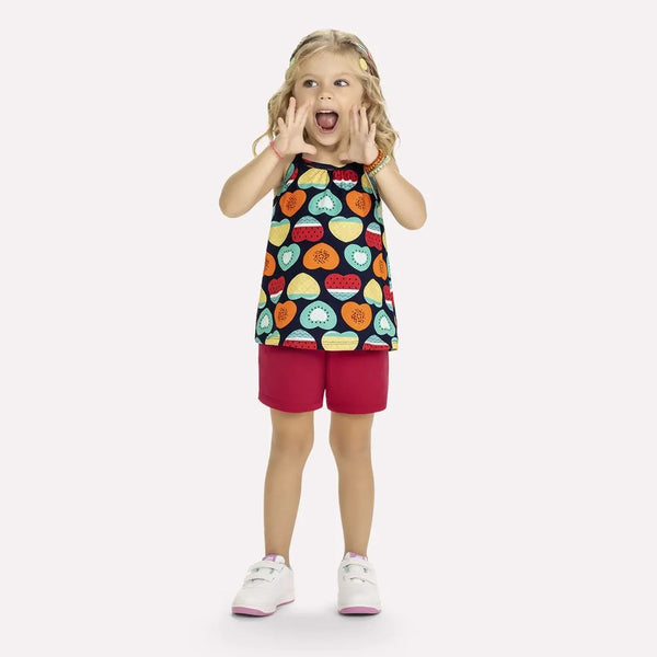 Conjunto Kyly Regata Estampada E Short Liso