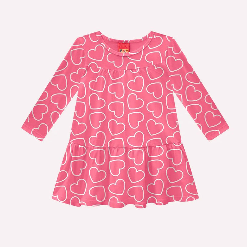 Vestido Manga Longa Kyly Corações