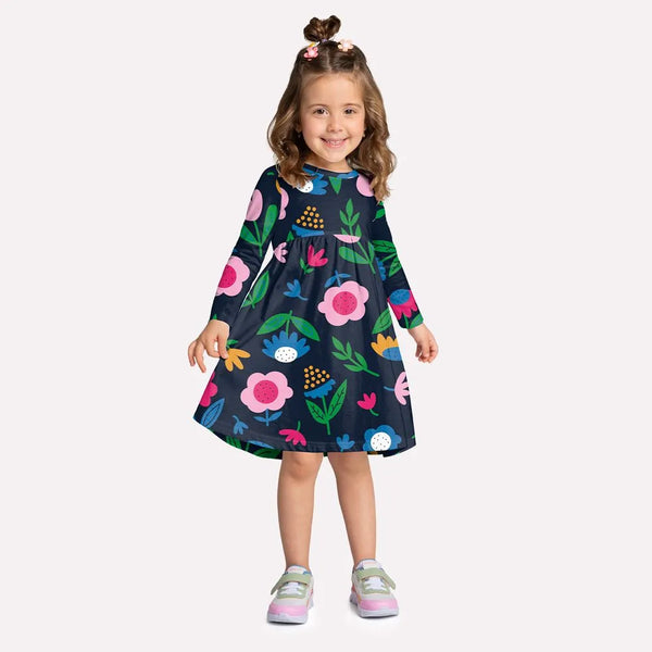 Vestido Manga Longa Floral