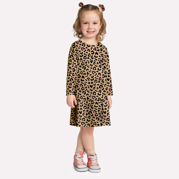 Vestido Manga Longa Animal Print