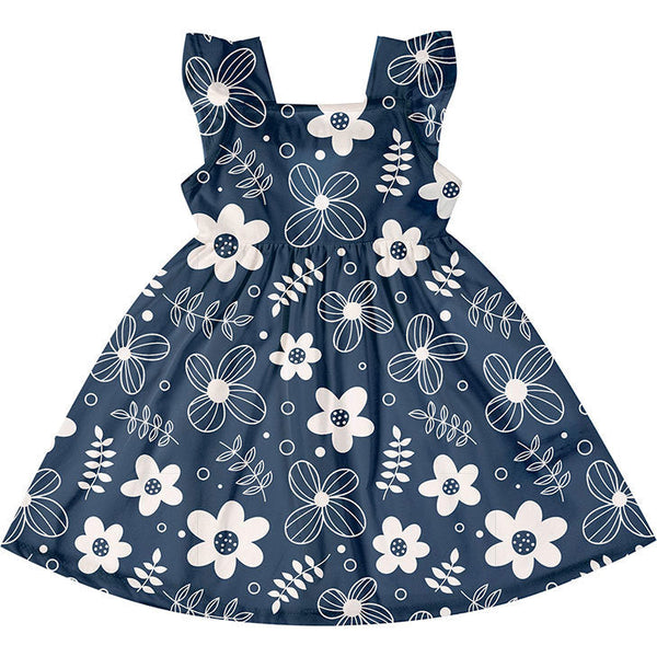 Vestido Infantil Floral Estilo Princesa Festa Casual Confortável