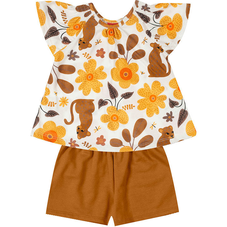 Conjunto Kyly Floral E Onçinha