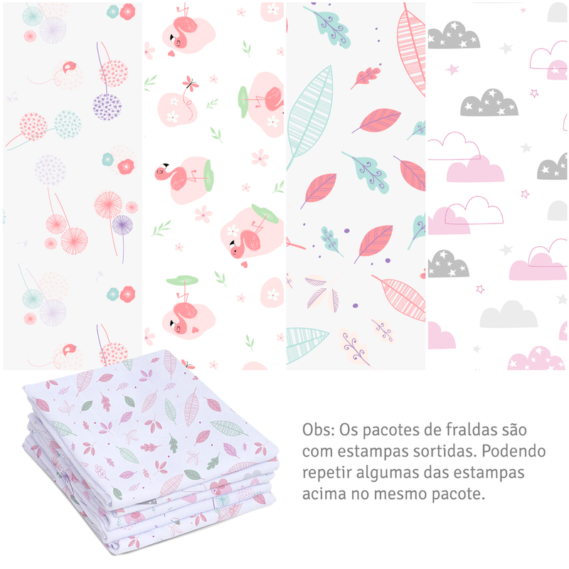 Fralda Luxo Com Bainha E Tecido Duplo Com 5 Unidade Papi