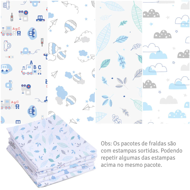 Fralda Luxo Com Bainha E Tecido Duplo Com 5 Unidade Papi