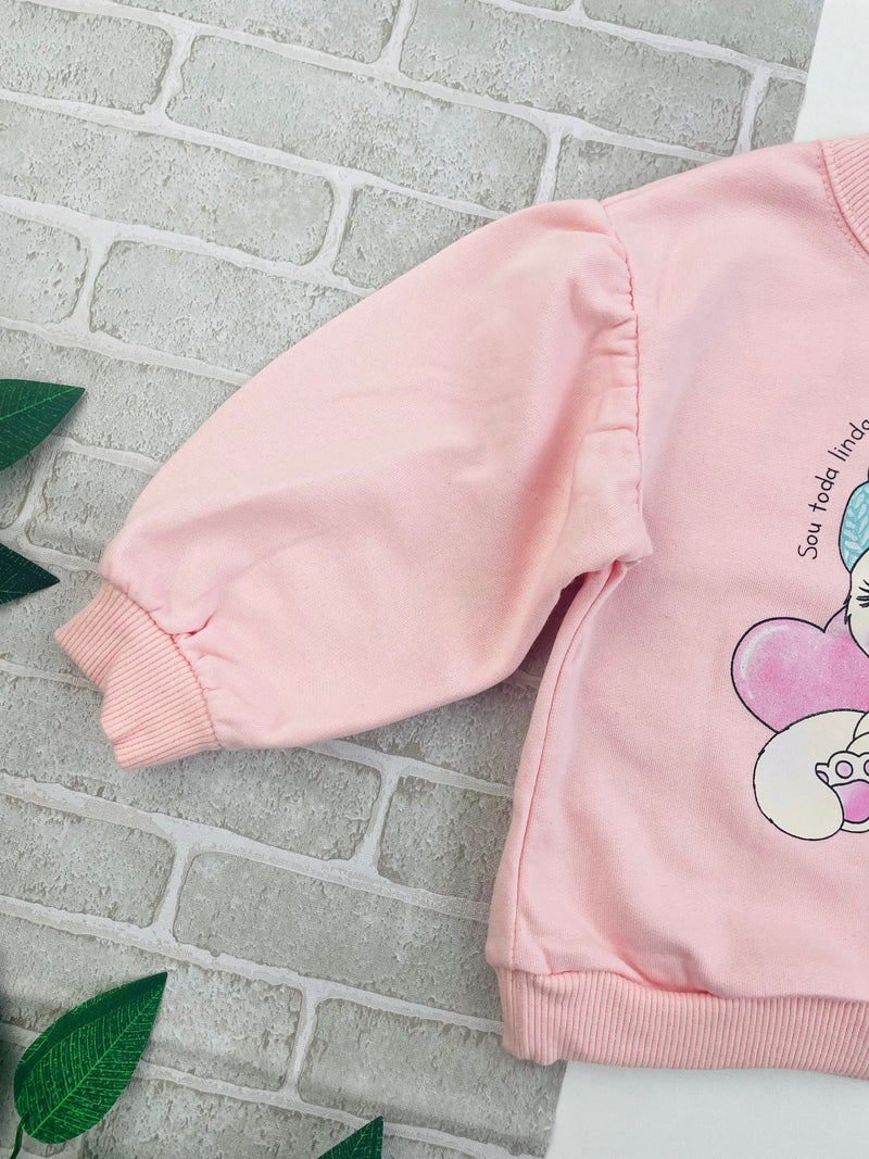 Conjunto Meia De Leite Bebe Gatinha Sou Toda Linda Linda
