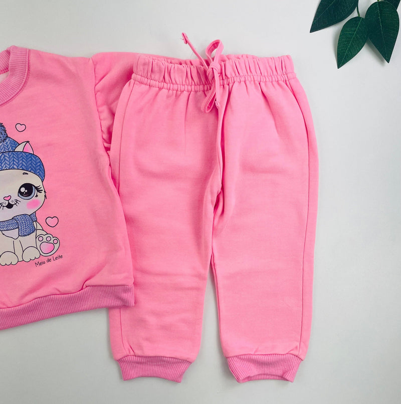 Conjunto Meia De Leite Bebe Gatinha Sou Toda Linda Linda
