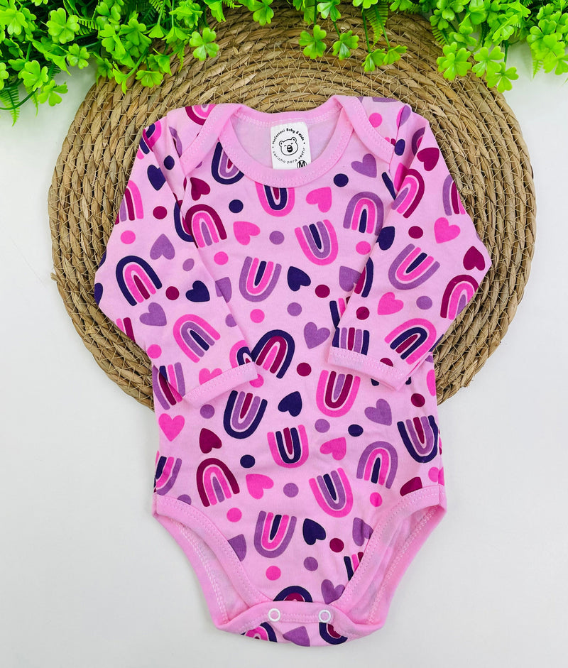 Body Manga Longa Mafessoni Arco Íris