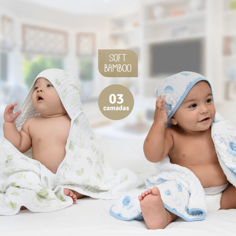 Toalha De Banho Soft Mami Bamboo com Capuz