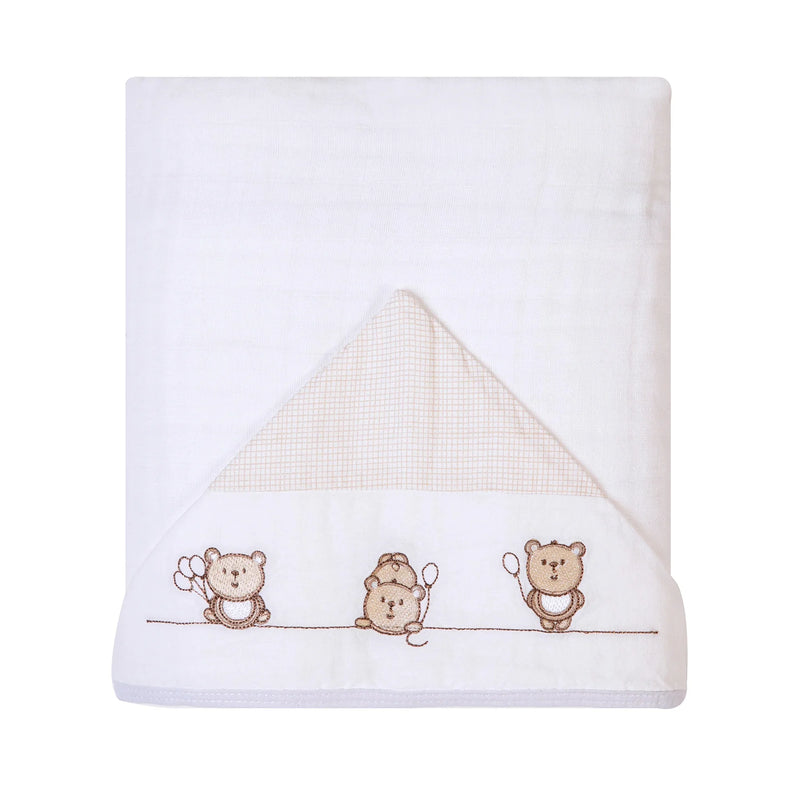 Toalha De Banho Soft  Papi Bordados com Capuz
