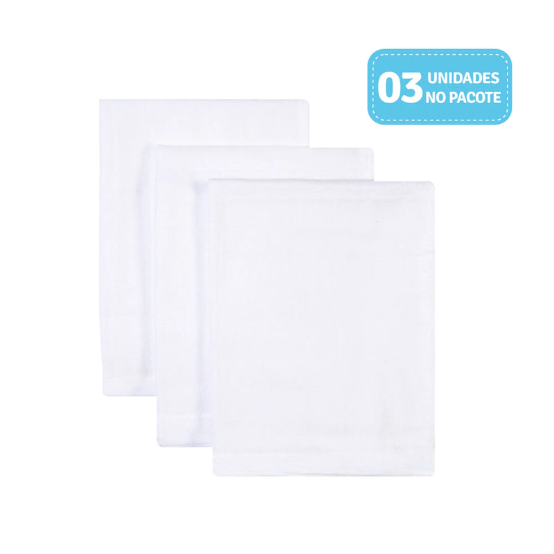 Toalha De Fralda Mami Super Luxo Com Bainha 1,15 X68 Cm 03 Peças