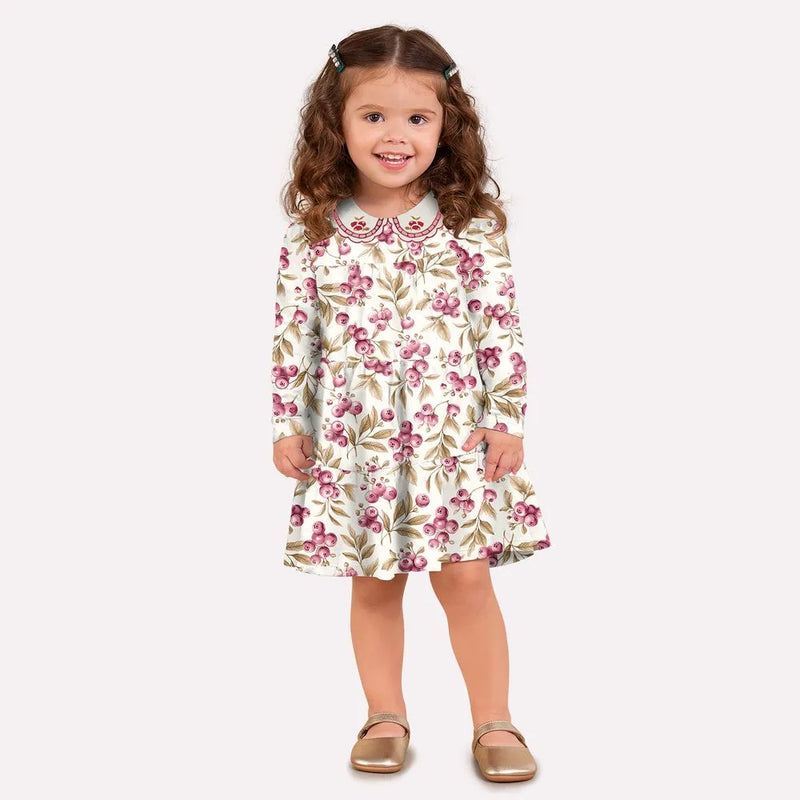 Vestido Manga Longa Milon Mirtilos Bordado