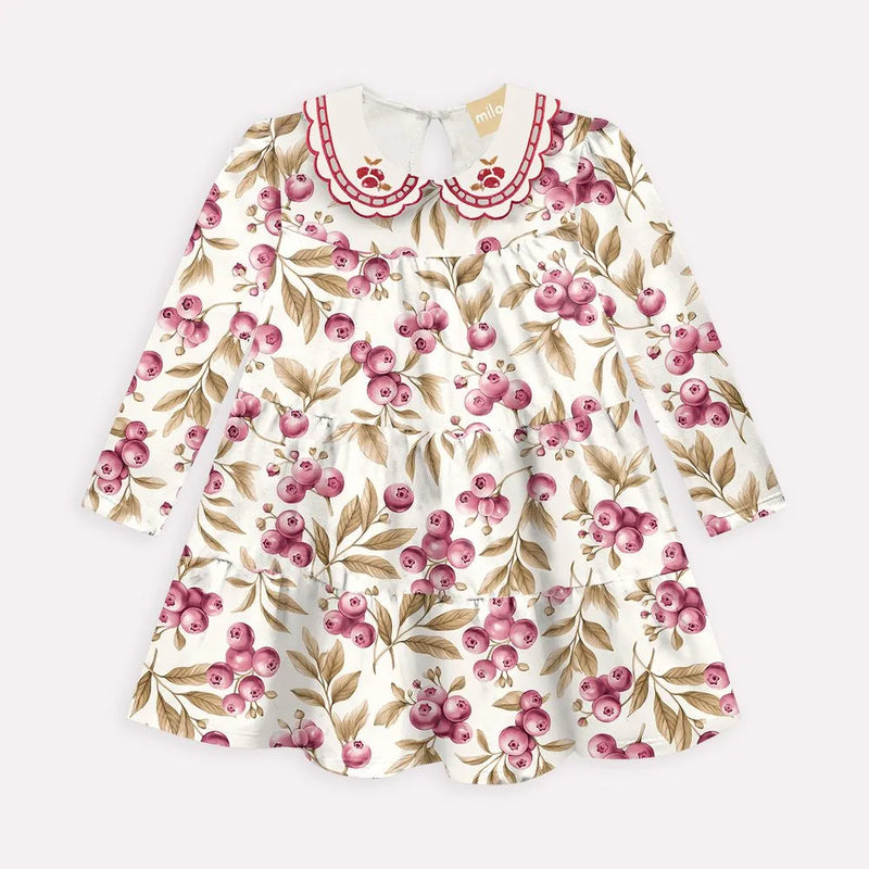 Vestido Manga Longa Milon Mirtilos Bordado