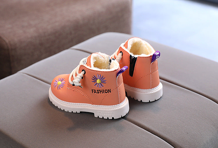 Bota Infantil Feminina Fashion Pelinhos e Florzinhas