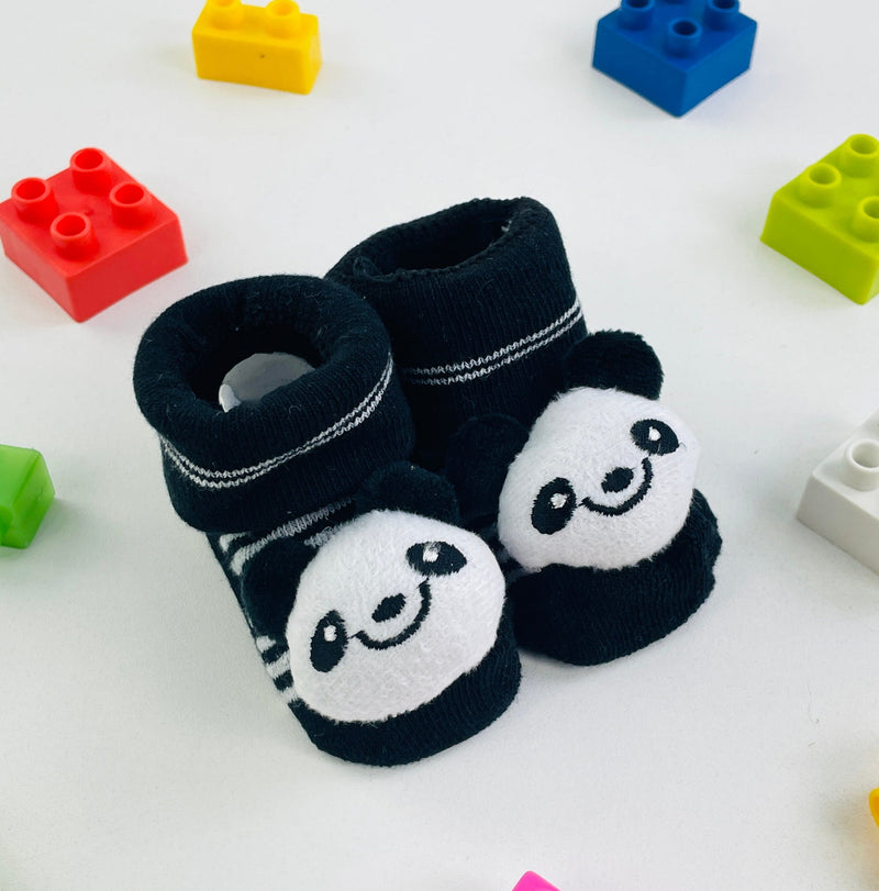 Meia Bichinhos Plin Baby Panda Antiderrapante - Preto