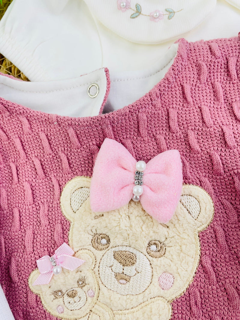 Saida De Maternidade Pipoquinhas Baby Ursa 4 Peças