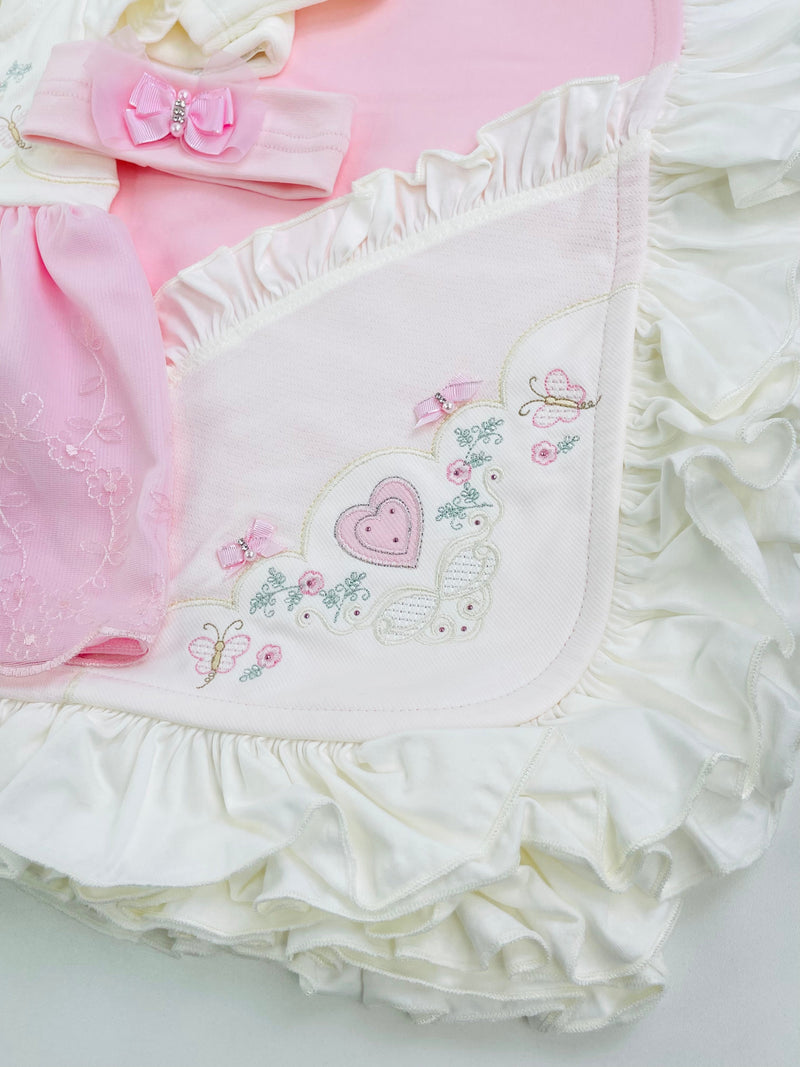 Saída De Maternidade Pipoquinhas Baby Coração 5 Peças