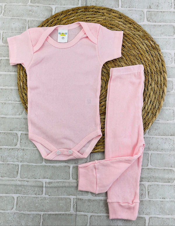 Conjunto Manga Curta Ribana Rosa