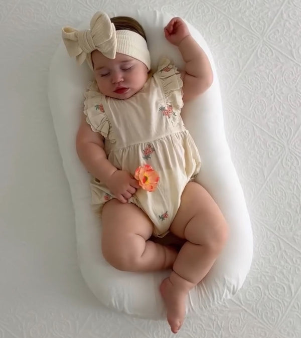 Body Infantil Verão Floral e Renda