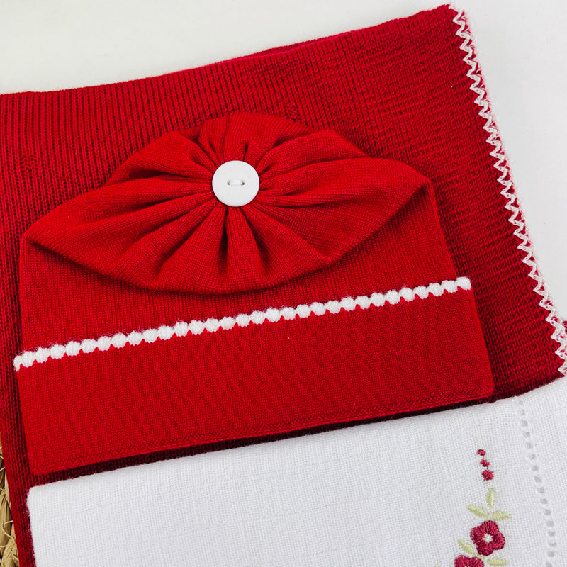 Saida De Maternidade Sanches Baby Bordada Em Tricot 6 Peças