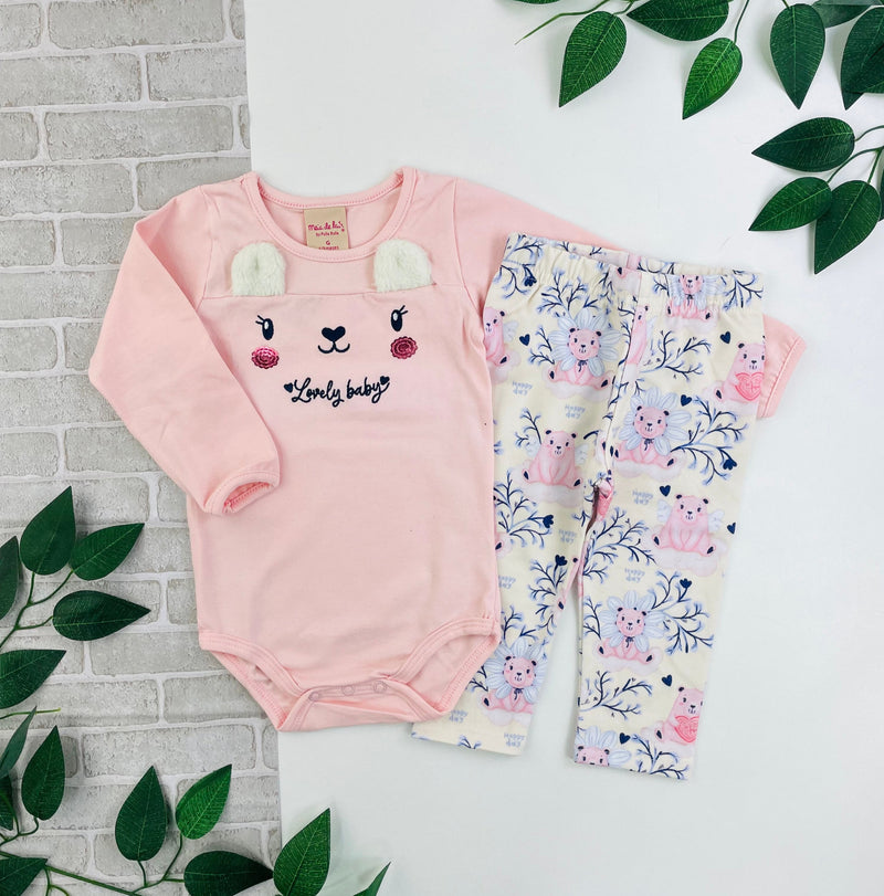 Conjunto Meia De Leite Bebe Lovely Baby