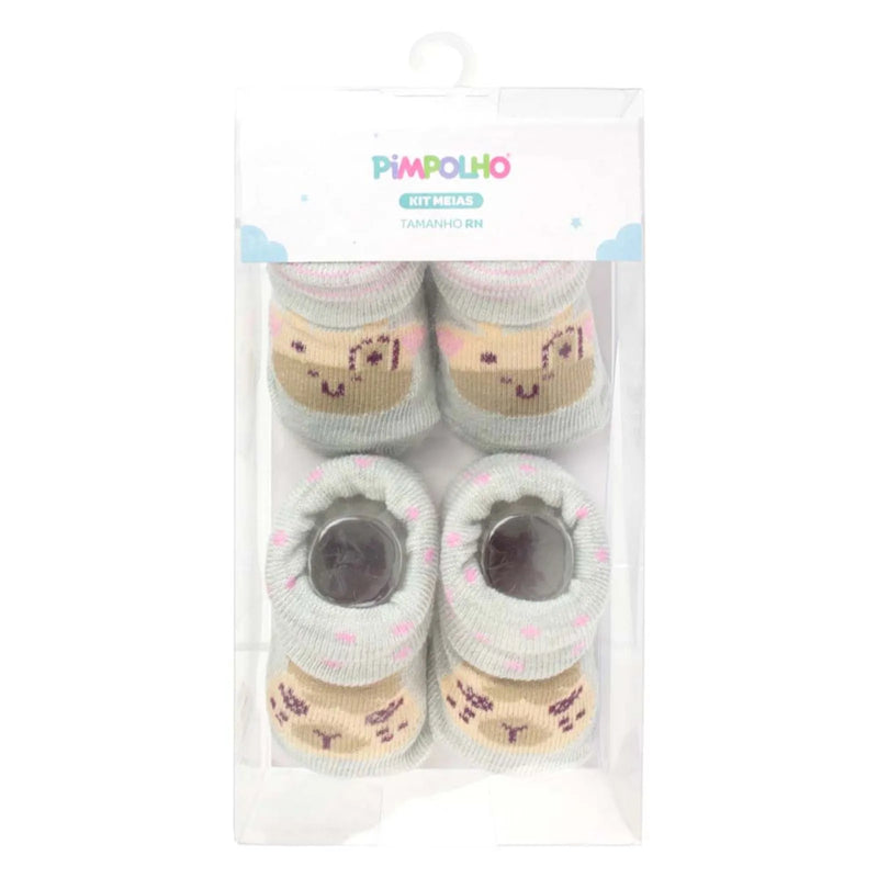 Kit Meias Pimpolho Vaca E Lhama Feminino Com 2 Pares