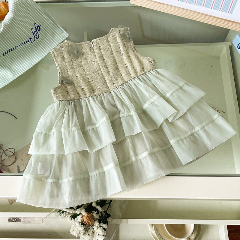 Vestido Infantil Verde Florzinhas