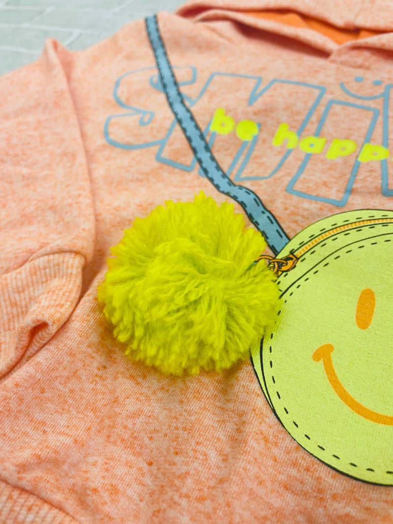 Conjunto Fakini Feminino Cropped Com Capuz E Calça Smile Be Happy