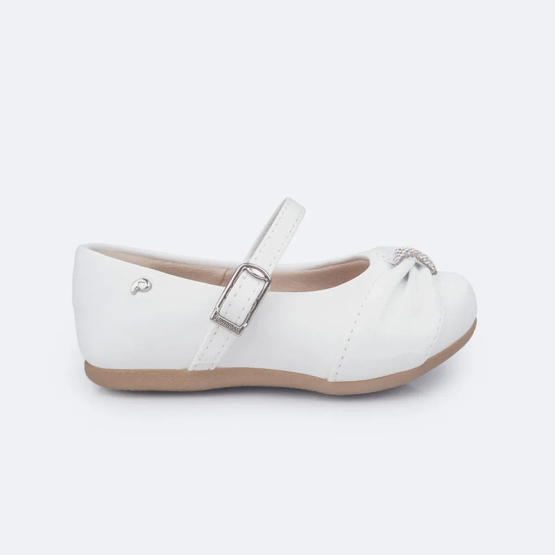Sapato Pampili Mini Angel Laço Pregas E Strass