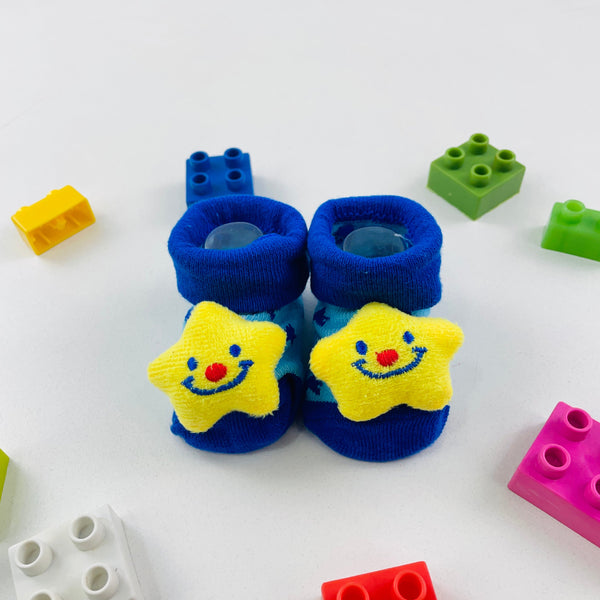 Meia Bichinhos Plin Baby Estrela Antiderrapante - Azul