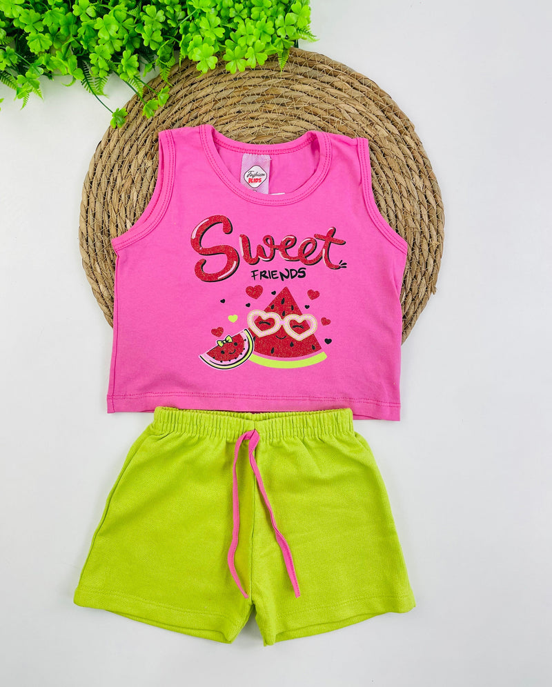 Conjunto Feminino Fashion Kids Sweet Friends