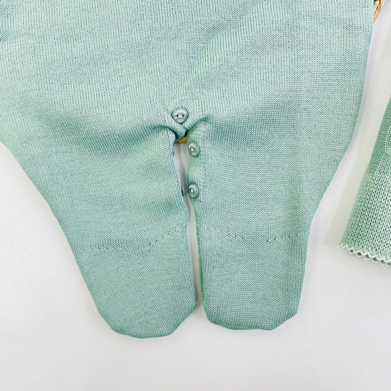Saida De Maternidade Macacão Sanches Baby Trança Em Tricot 5 Peças