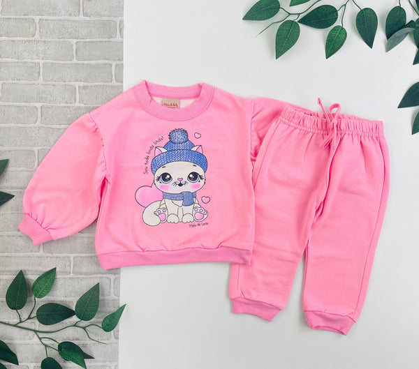 Conjunto Meia De Leite Bebe Gatinha Sou Toda Linda Linda