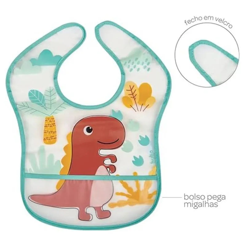 Babador Buba Baby com Pega Migalhas Dinossauro
