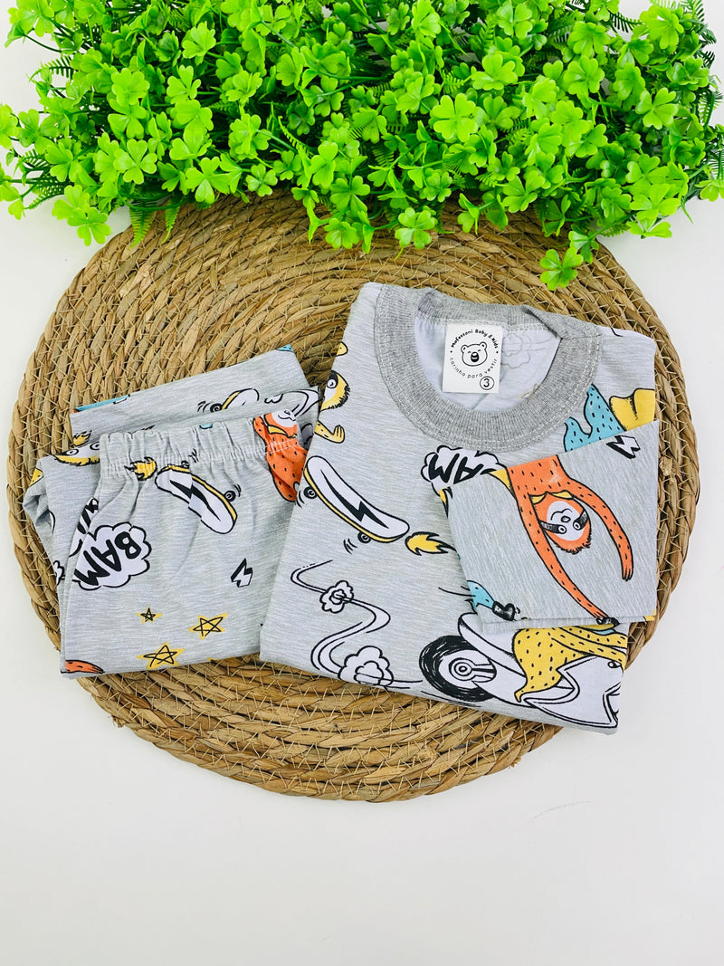 Pijama Manga Longa Mafessoni Super Preguiça