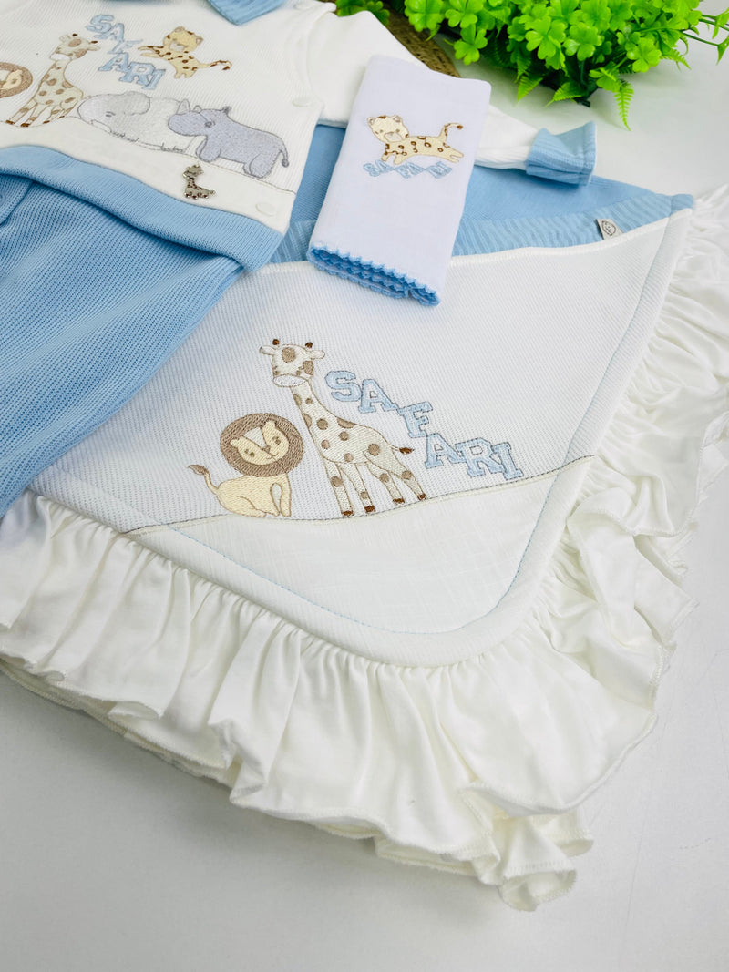 Saida De Maternidade Pipoquinhas Baby Safari 4 Peças