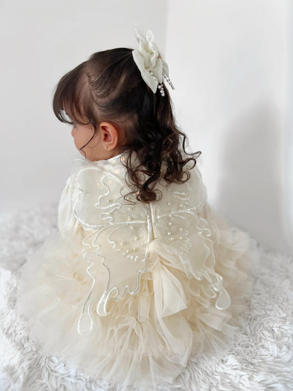 Vestido Infantil Tule Asas + Blusa