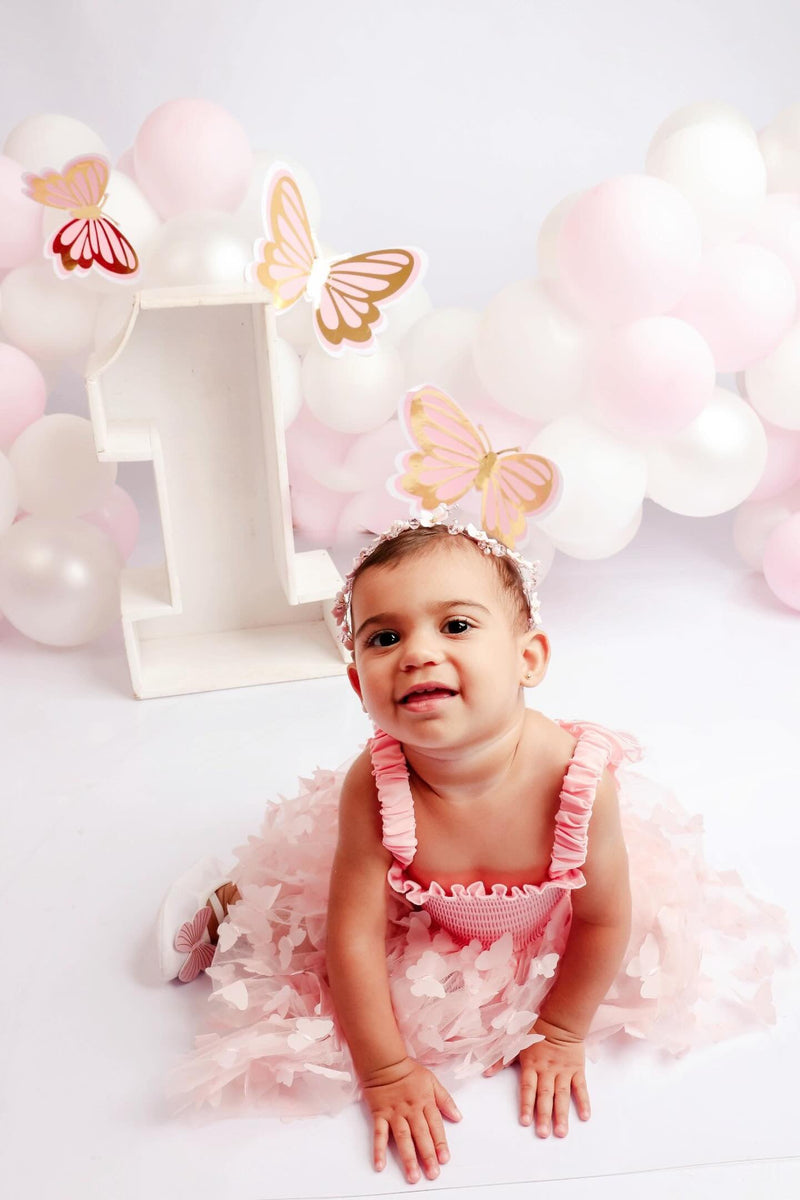 Vestido Infantil Feminino Tule Asa Borboletinhas