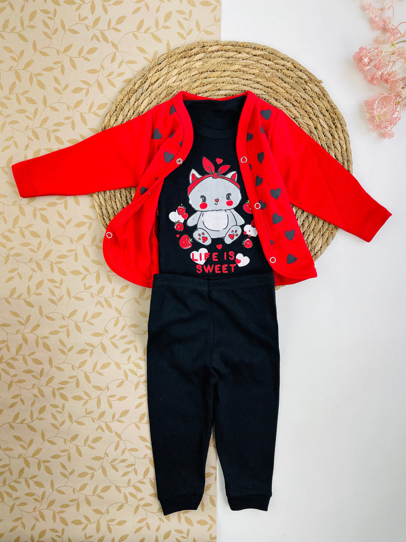 Conjunto Bichinhos Gatinha 3 Peças