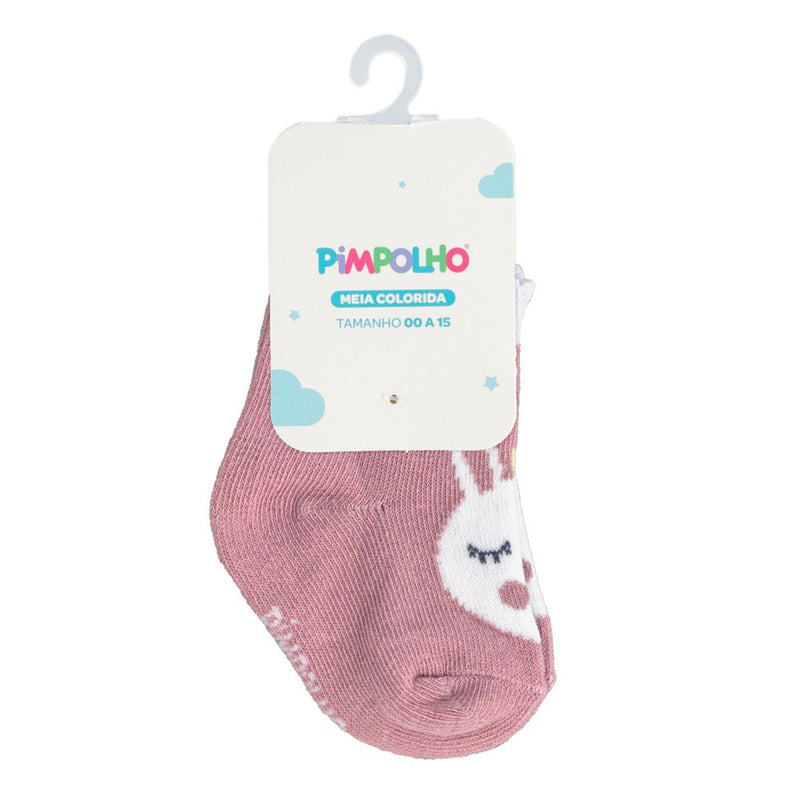 Meia Colorida Pimpolho Feminino Coelho