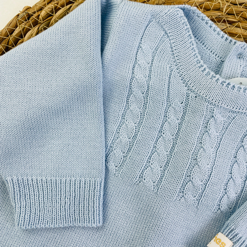 Saida De Maternidade Macacão Sanches Baby Trança Em Tricot 5 Peças