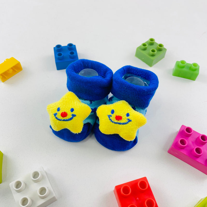 Meia Bichinhos Plin Baby Estrela Antiderrapante - Azul