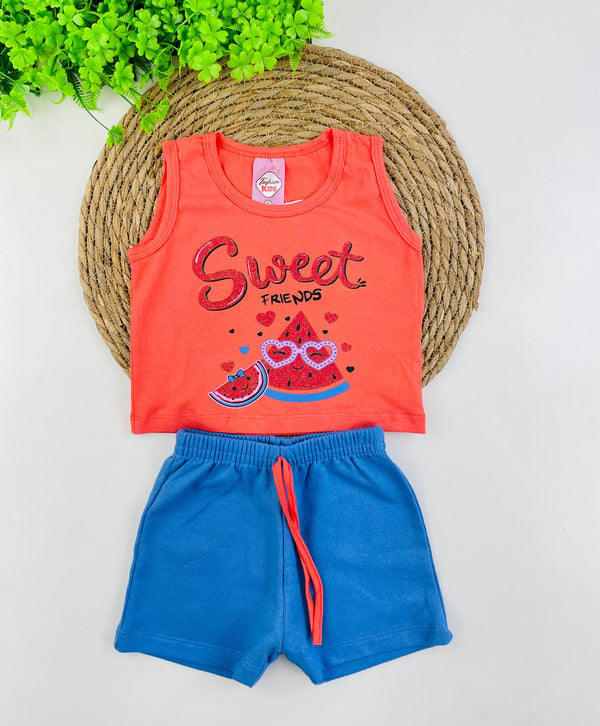Conjunto Feminino Fashion Kids Sweet Friends