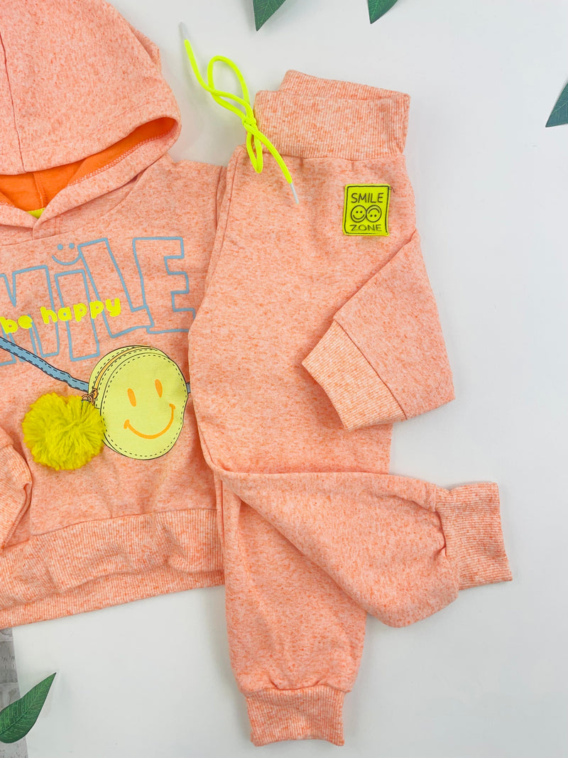 Conjunto Fakini Feminino Cropped Com Capuz E Calça Smile Be Happy