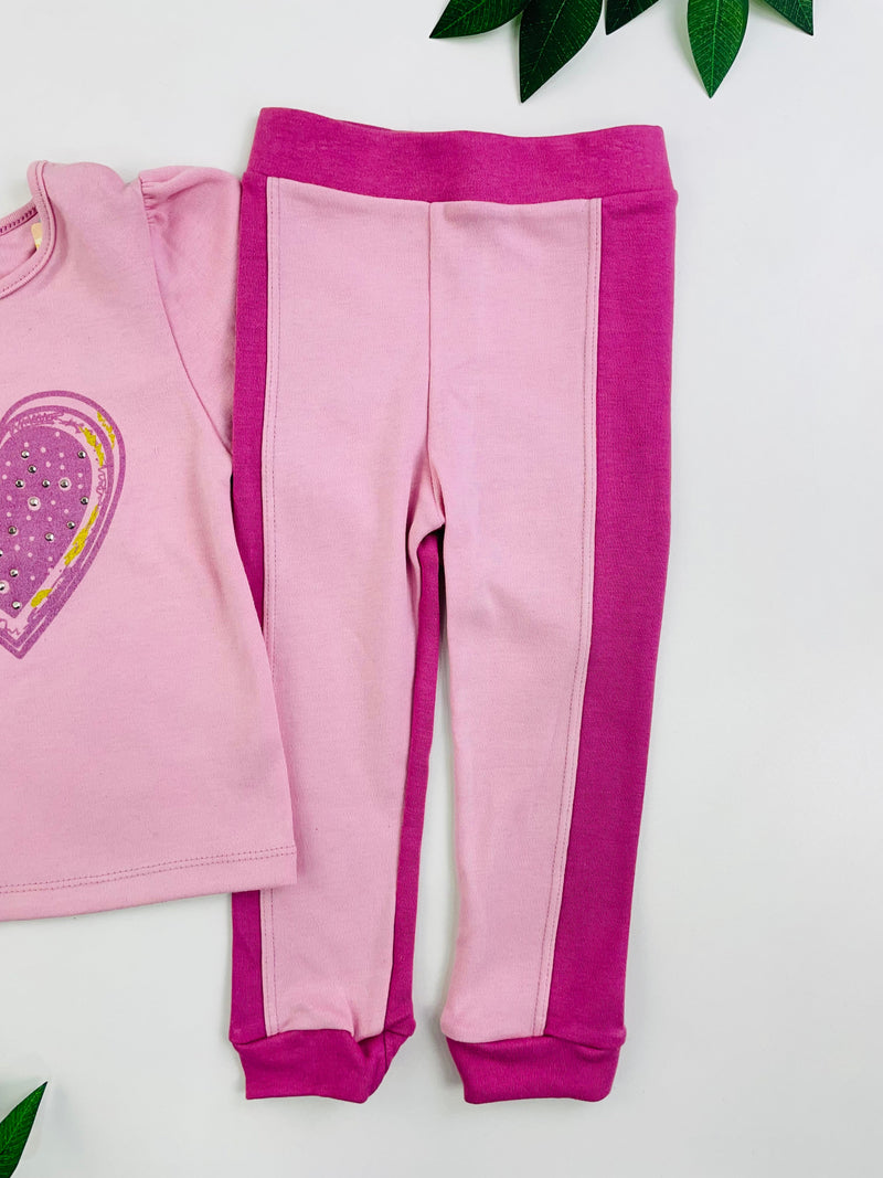 Conjunto Yuks Fem Blusa Manga Longa Com Calça Coração