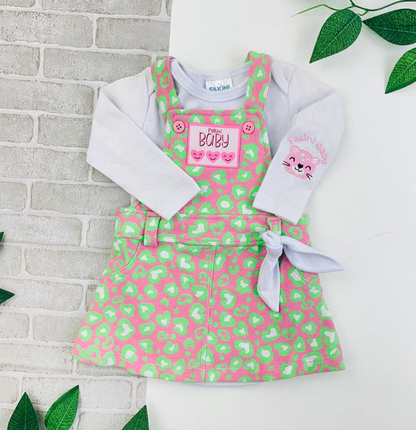 Conjunto Body Manga Longa E Salopete Fakini Baby