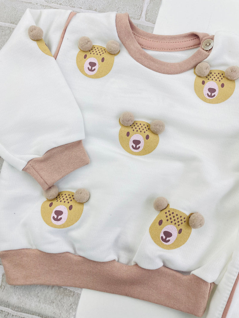 Conjunto Brokinha Feminino Ursinhos Com Pompom Moletom