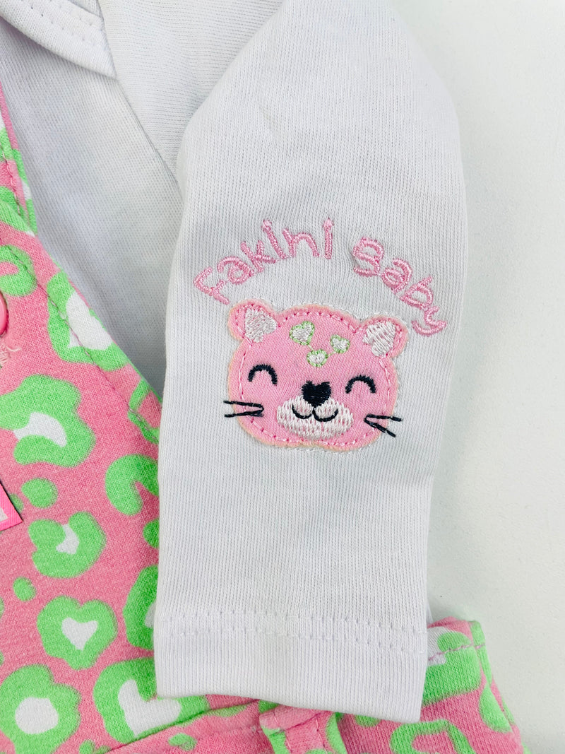 Conjunto Body Manga Longa E Salopete Fakini Baby